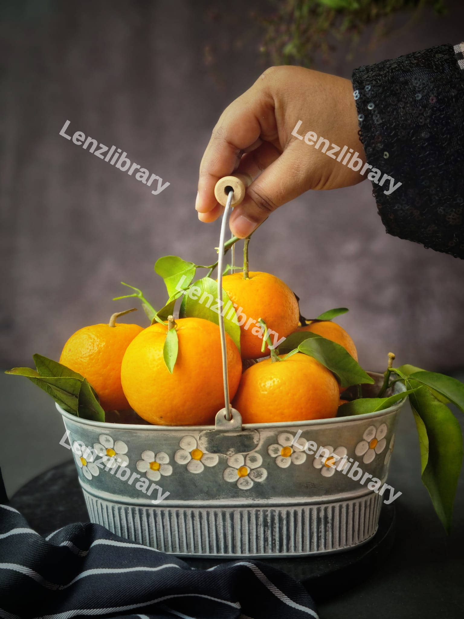 Tangerines in a basket